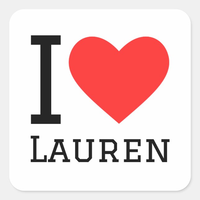 I love Lauren  Square Sticker (Front)