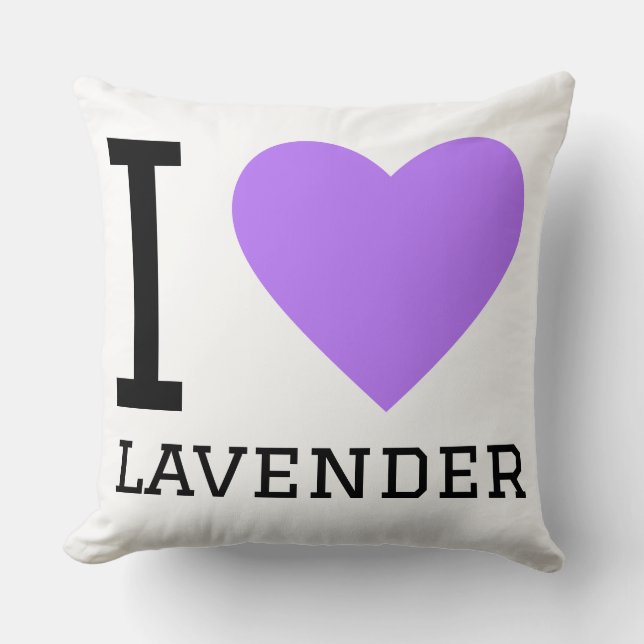I love lavender throw pillow (Front)