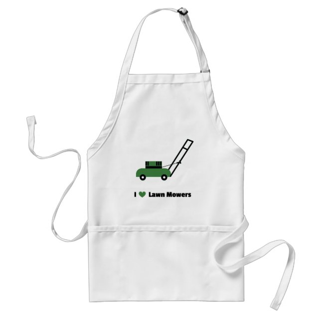 I love Lawn Mowers Adult Apron (Front)