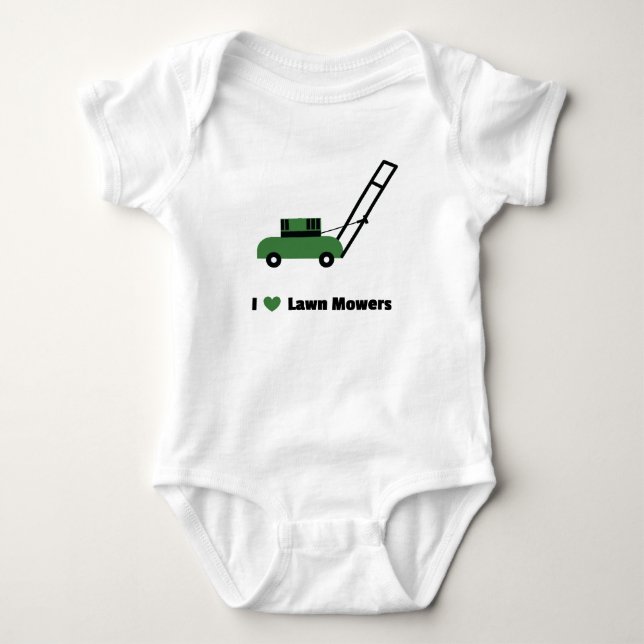I love Lawn Mowers Baby Bodysuit (Front)