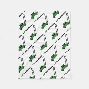 I love Lawn Mowers Fleece Blanket