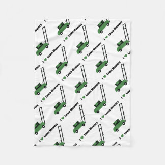 I love Lawn Mowers Fleece Blanket