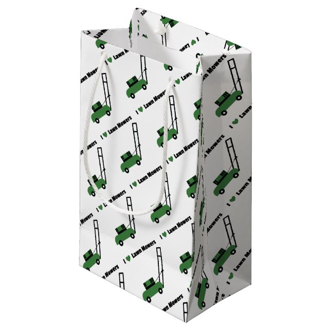 I love Lawn Mowers Small Gift Bag (Front Angled)