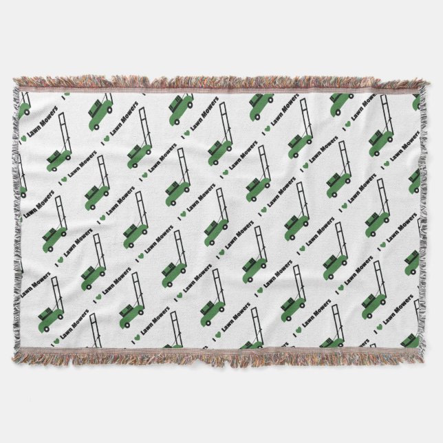 I love Lawn Mowers Throw Blanket (Front)