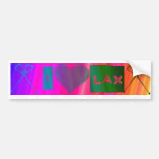 I Love LAX (Lacrosse) Bumper Sticker