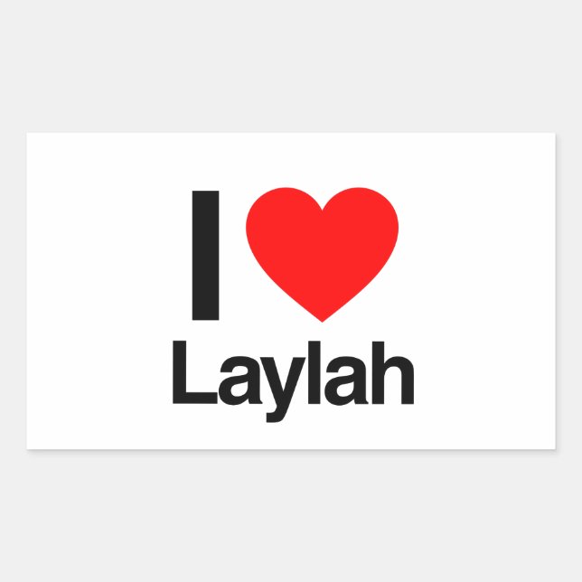 i love laylah rectangular sticker (Front)