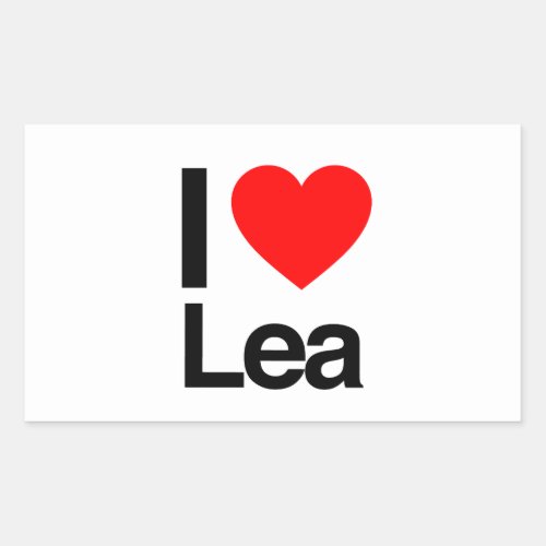 i love lea rectangular sticker