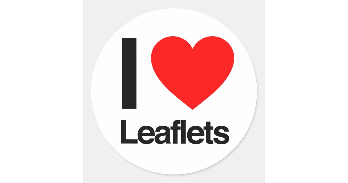 i love leaflets classic round sticker | Zazzle