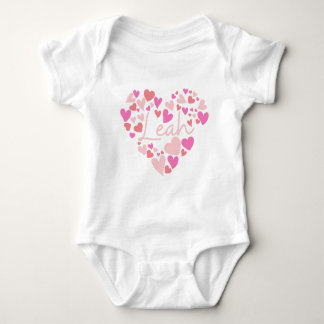 I love Leah hearts in pink Baby Bodysuit