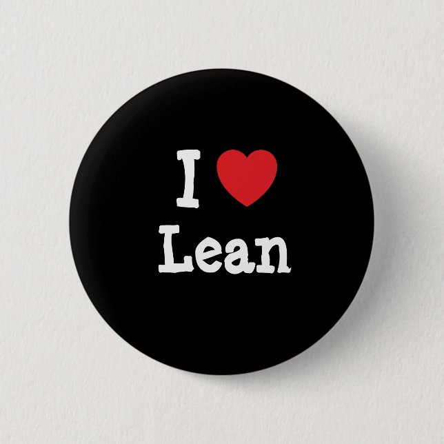 I love Lean heart T-Shirt Pinback Button (Front)