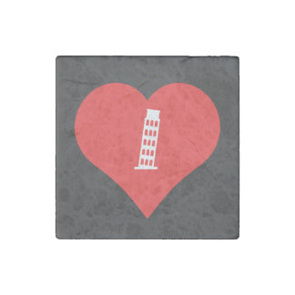 I Love Leaning Tower Of Pisa Icon Stone Magnet