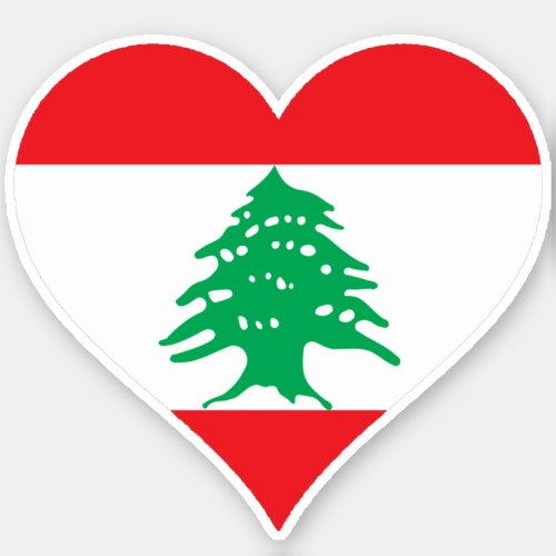 I Love Lebanon Flag Sticker