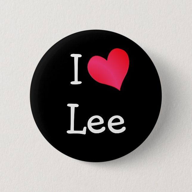 I Love Lee Pinback Button (Front)