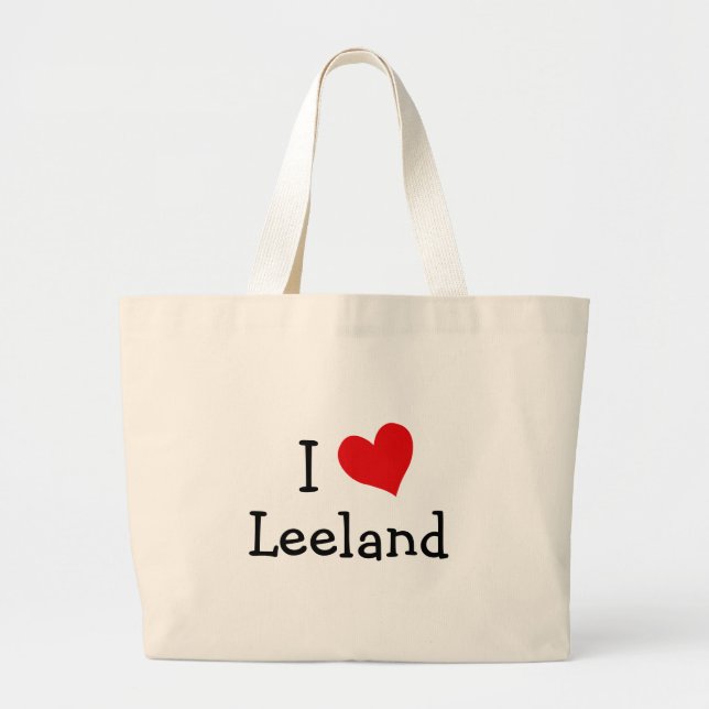 I Love Leeland Large Tote Bag (Front)