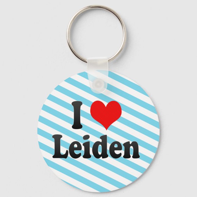 I Love Leiden, Netherlands Keychain (Front)