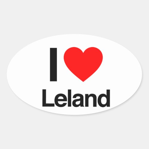 i love leland oval sticker