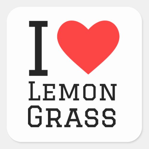 I love lemon grass square sticker