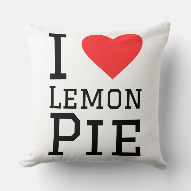 I love lemon pie throw pillow (Front)