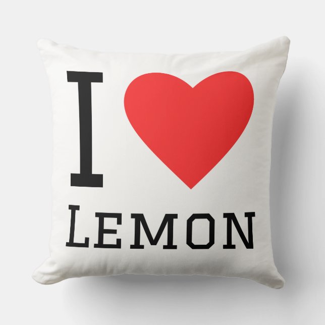 I love lemon throw pillow (Front)