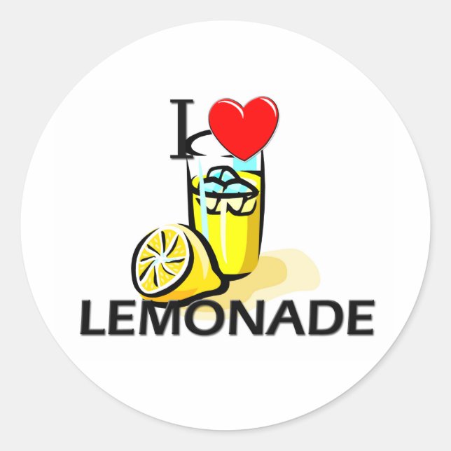 I Love Lemonade Classic Round Sticker (Front)