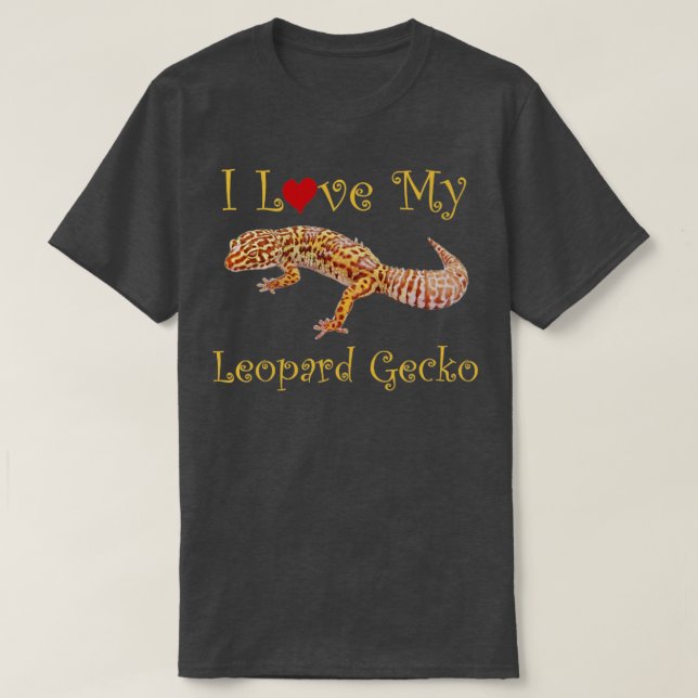 I Love Leopard Gecko Cool Design T-Shirt (Design Front)