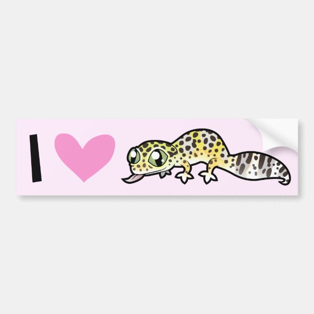 I Love Leopard Geckos Bumper Sticker (Front)