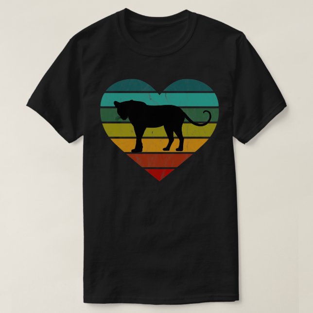 I Love Leopard Retro Heart T-Shirt (Design Front)