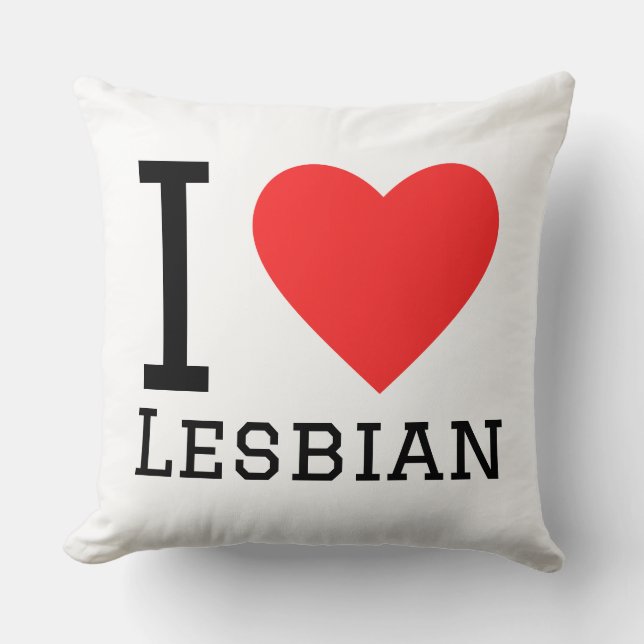 I love lesbian throw pillow (Front)