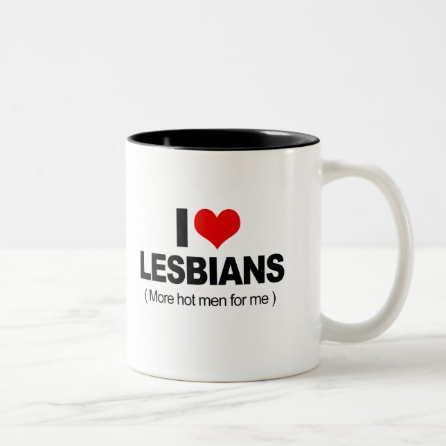 I Love Lesbians Two-Tone Coffee Mug (Right)