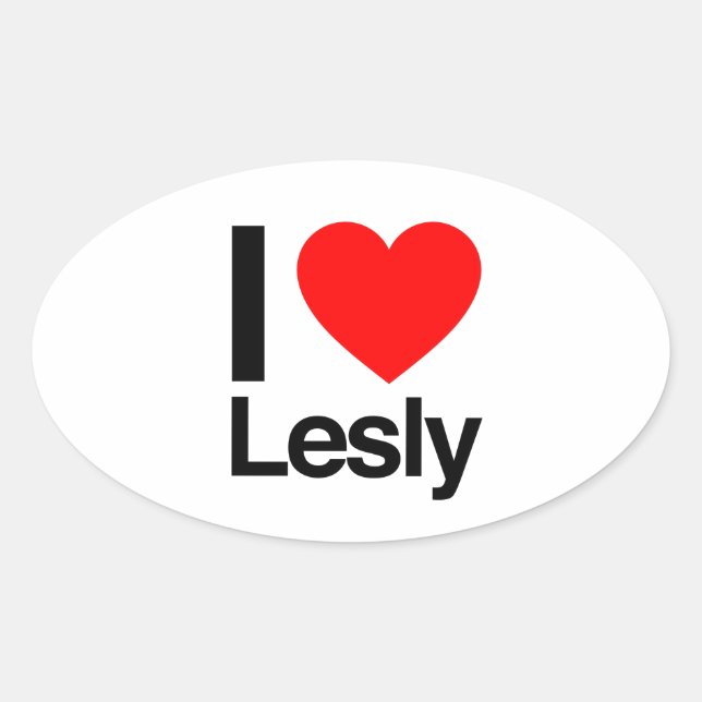 i love lesly oval sticker (Front)