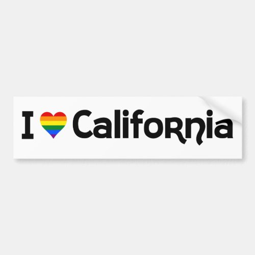 I love LGBT California Bumper Sticker