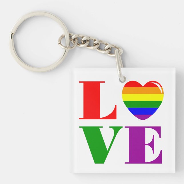 I love LGBT Keychain (Front)