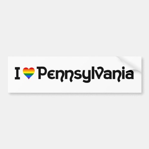 I love LGBT Pennsylvania state Bumper Sticker