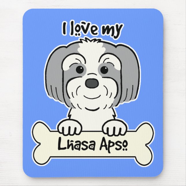 I Love Lhasa Apso Mouse Pad (Front)