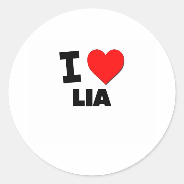 I Love Lia Classic Round Sticker (Front)