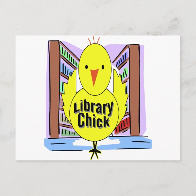 I Love Library Chicks Postcard (Front)