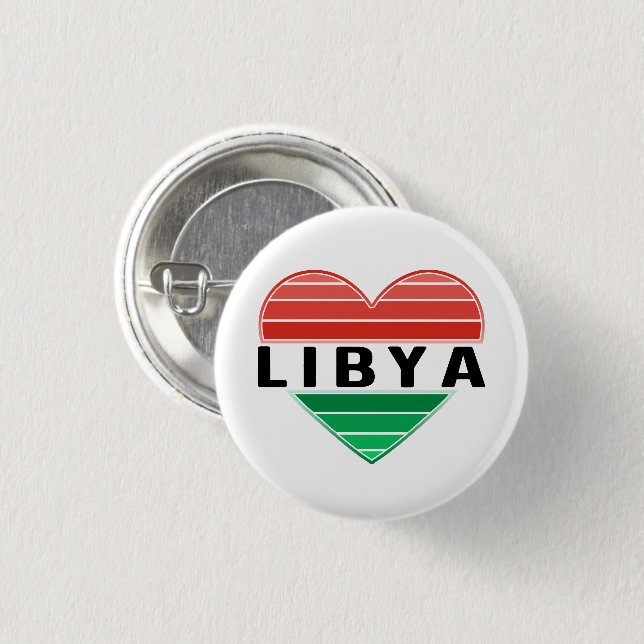 I Love Libya, Libyan Heart Button (Front & Back)