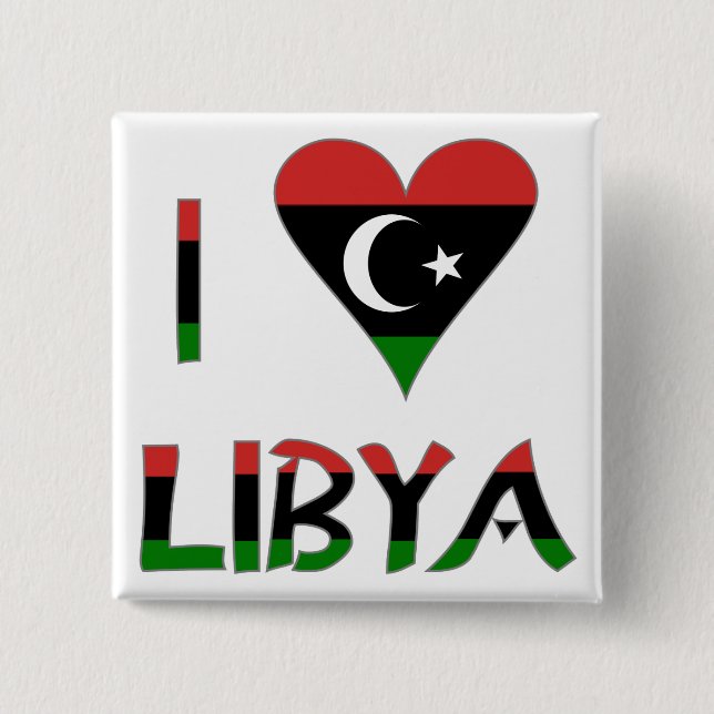 I Love Libya Pinback Button (Front)