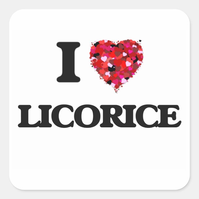 I Love Licorice Square Sticker (Front)