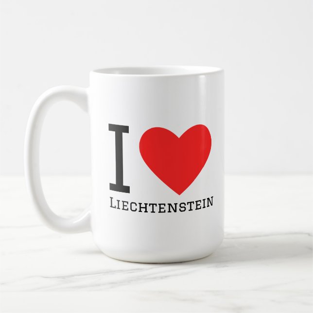 I love Liechtenstein square sticker Coffee Mug (Left)