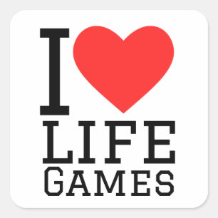 I love life games square sticker
