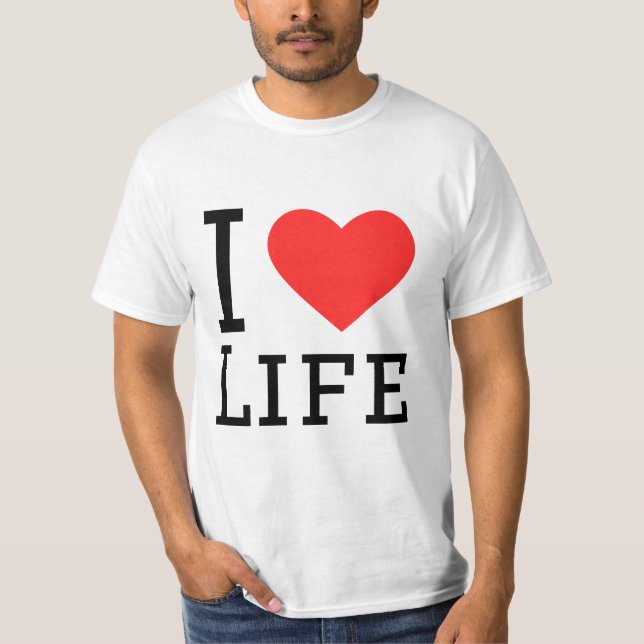 I love life square sticker T-Shirt (Front)