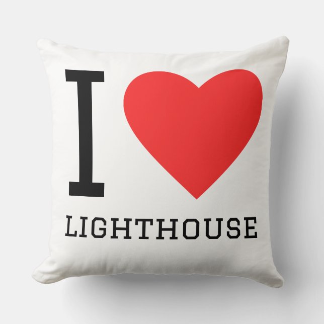 I love lighthouse throw pillow (Front)