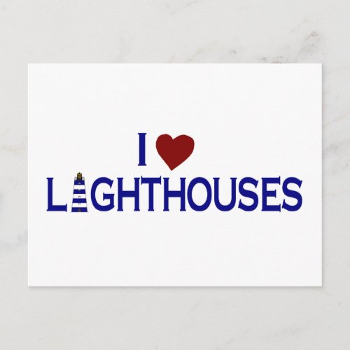 I Love Lighthouses Postcard