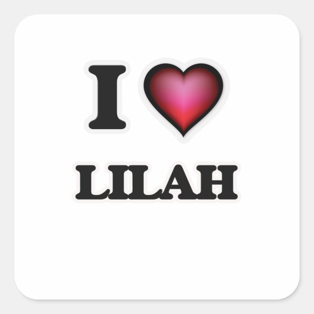 I Love Lilah Square Sticker (Front)