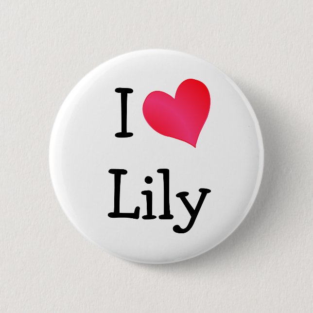 I Love Lily Pinback Button (Front)