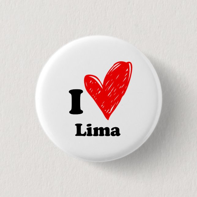 I love Lima Button (Front)