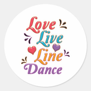 I Love Line Dance Classic Round Sticker