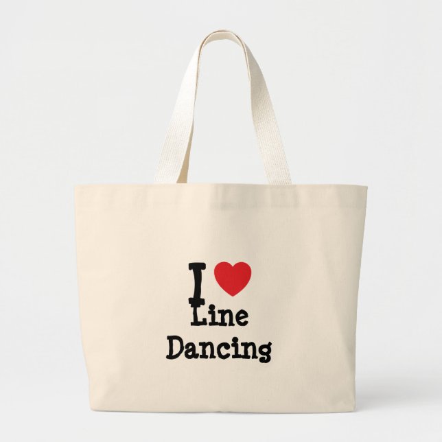 I love Line Dancing heart custom personalized Large Tote Bag (Front)