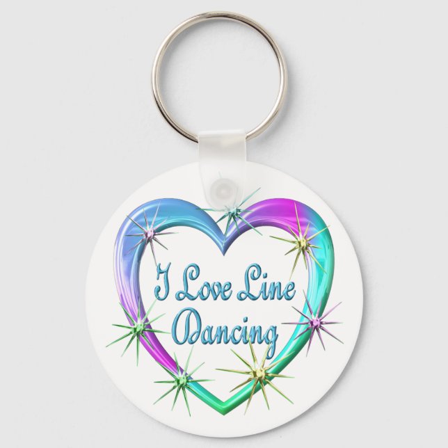I Love Line Dancing Keychain (Front)